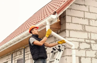 Pose et remplacement de gouttières au Poët-Laval